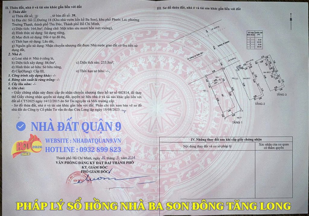 Pháp lý sổ hồng nhà vườn Ba Son